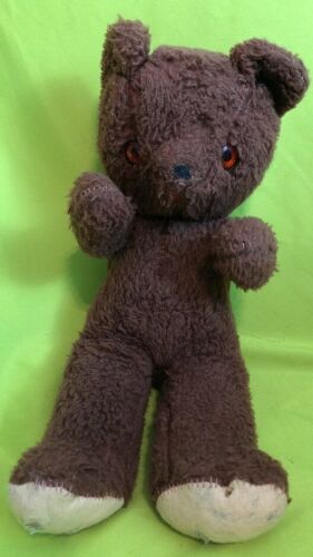 Vintage Teddy Bear Chocolate Brown Chubby Arms & Legs Adorable 1950s ? Plush