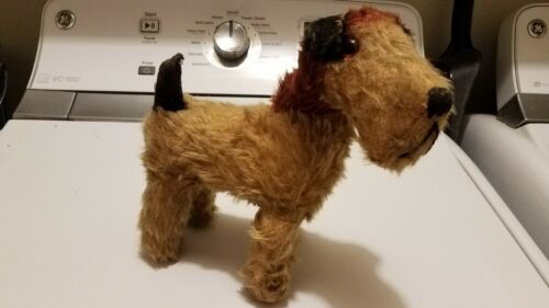 Antique/Vintage Straw Filled Mohair Dog
