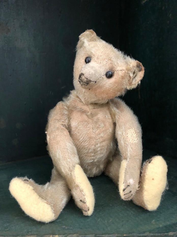 ANTIQUE JOINTED MOHAIR STEIFF TEDDY BEAR WITH BUTTON