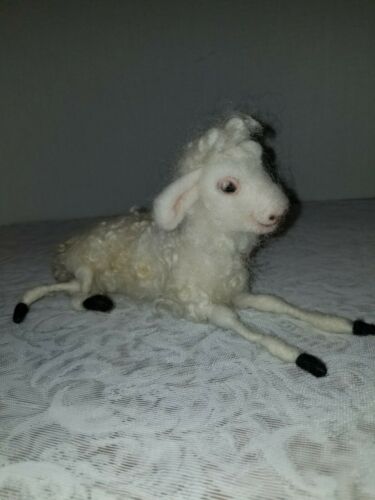 Sweet Ooak Needle Felt Sheep Lamb Handmade Easter 4.5