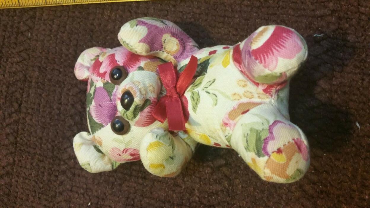 Patchwork Quilt Bear Vintage Stuffed Teddy Bear