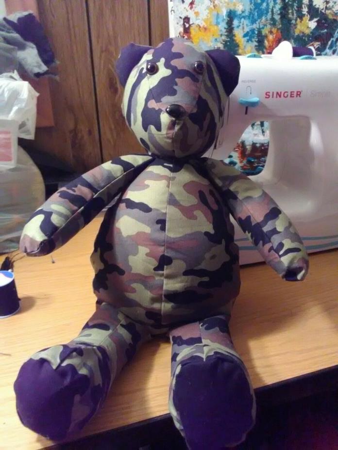Handmade Camouflage 18 inch Teddy bear