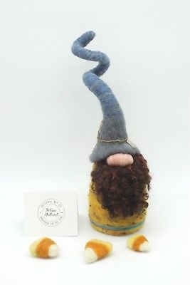 Needle Felted Wool & Silk Handmade Nordic Gnome by Folk Artist Melissa Philbrook