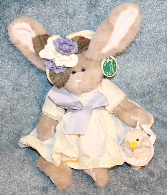 The Bearington Collection Bunny Rabbit Plush with Chick in Basket