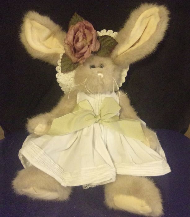 The Bearington Bear Collection Plush Bunny Rabbit 14” Easter Hat with Flower