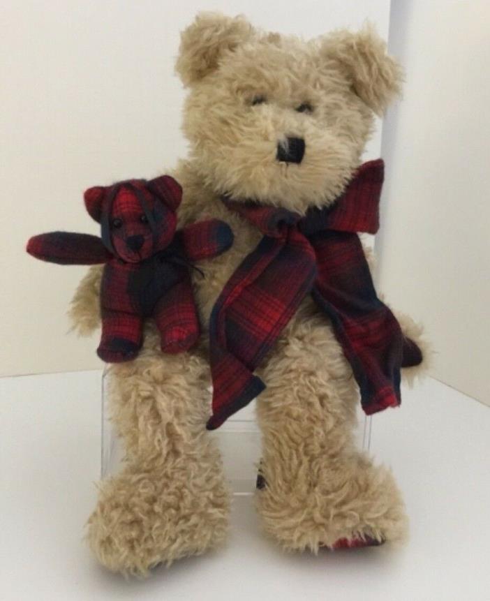 Boyds Bears & Friends J.B. Bean Plush bears PUTNAM with KENT tan and red plaid