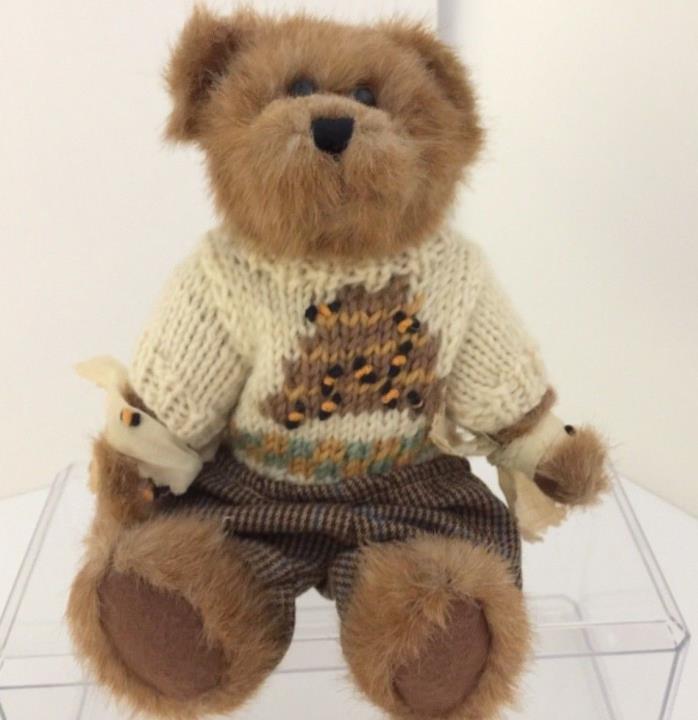 Boyds Bears & Friends Plush Bear EDMUND wearing sweater w Bee hive n bandages