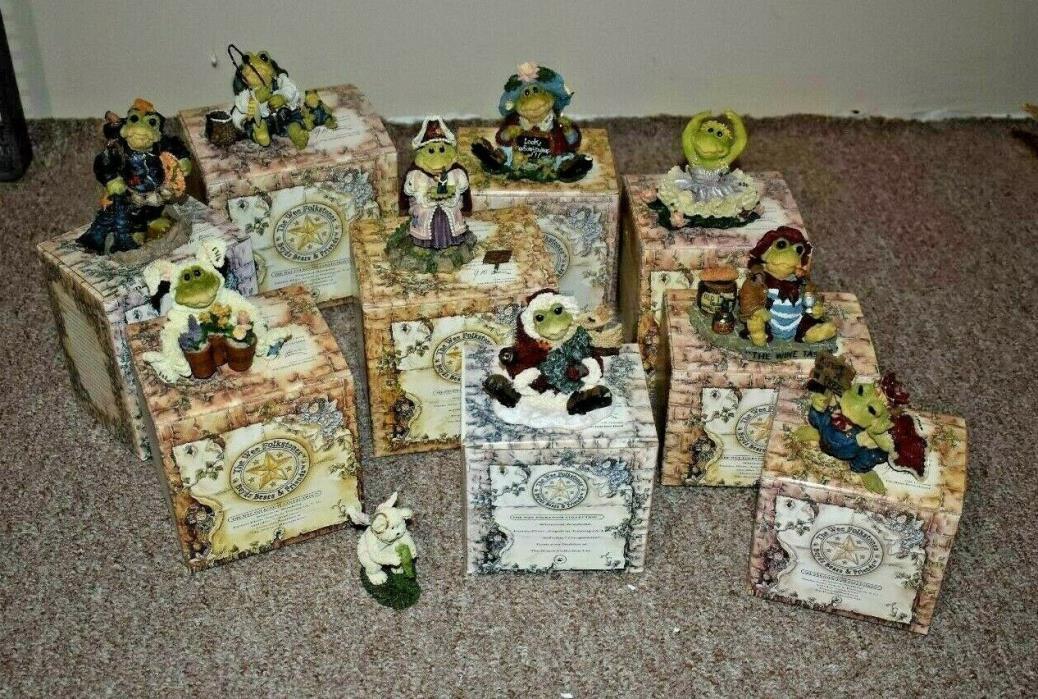 Boyds Bears Ribbit & Co. Frog Resin Collection DIsplayed Only Lot of 10