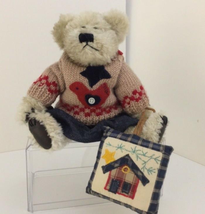 Boyds Bears & Friends DELMARVA V. CRACKENPOT Plush Bear w movable joints - quilt