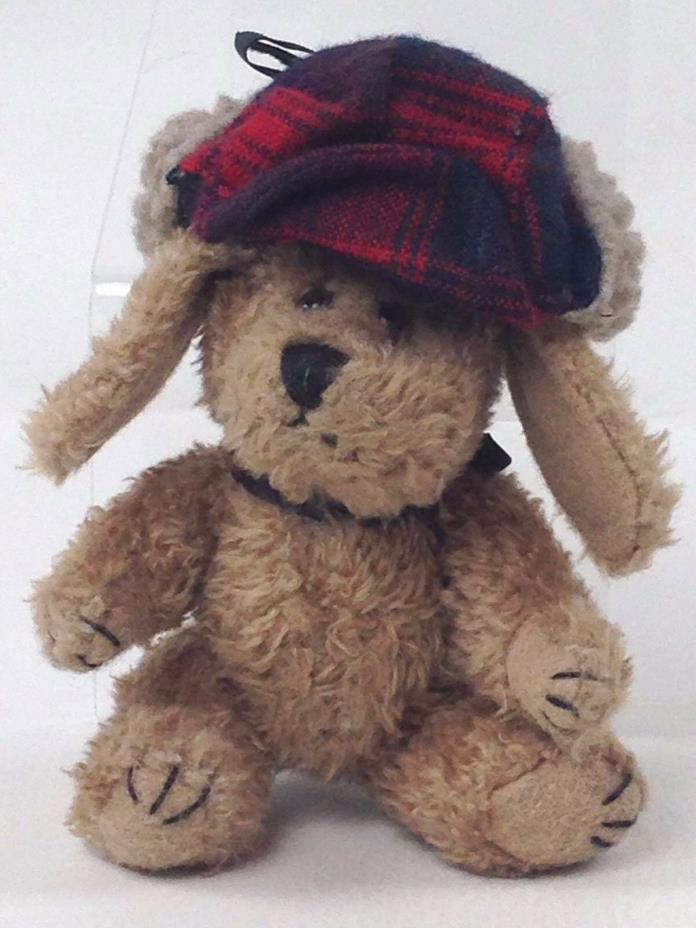 1997 Boyds Bears Indy Hunting Dog in Red Plaid Hunting Cap 5.5