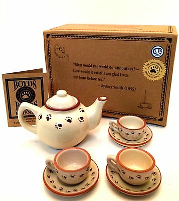 Boyds Collection Brewin F.o.B. Official Mini Tea Set Membership Gift Bearwear