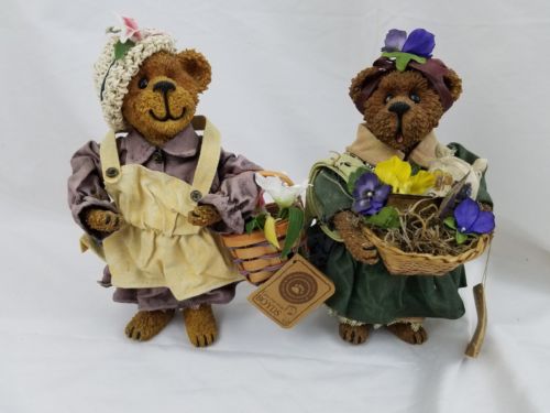 The Boyd's Collection Lily & Pansy Crumpleton Bears Resin & Cloth Figures Dolls