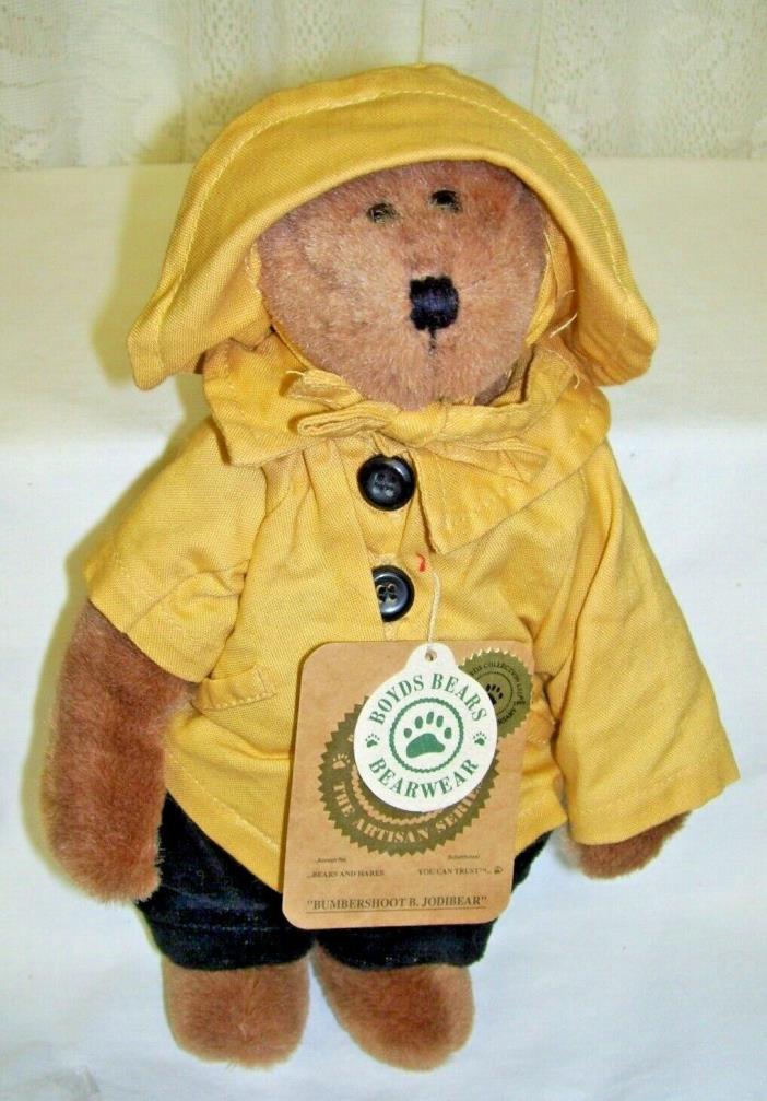 Plush Boyds Bears in Rain Coat Hat and Bib Pants with Tags