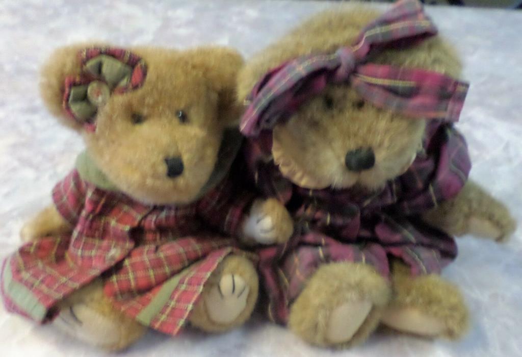 Lot Boyds Bears Plush Girls JB Bean Series Country Plaid 1997 and 2001 Dressed