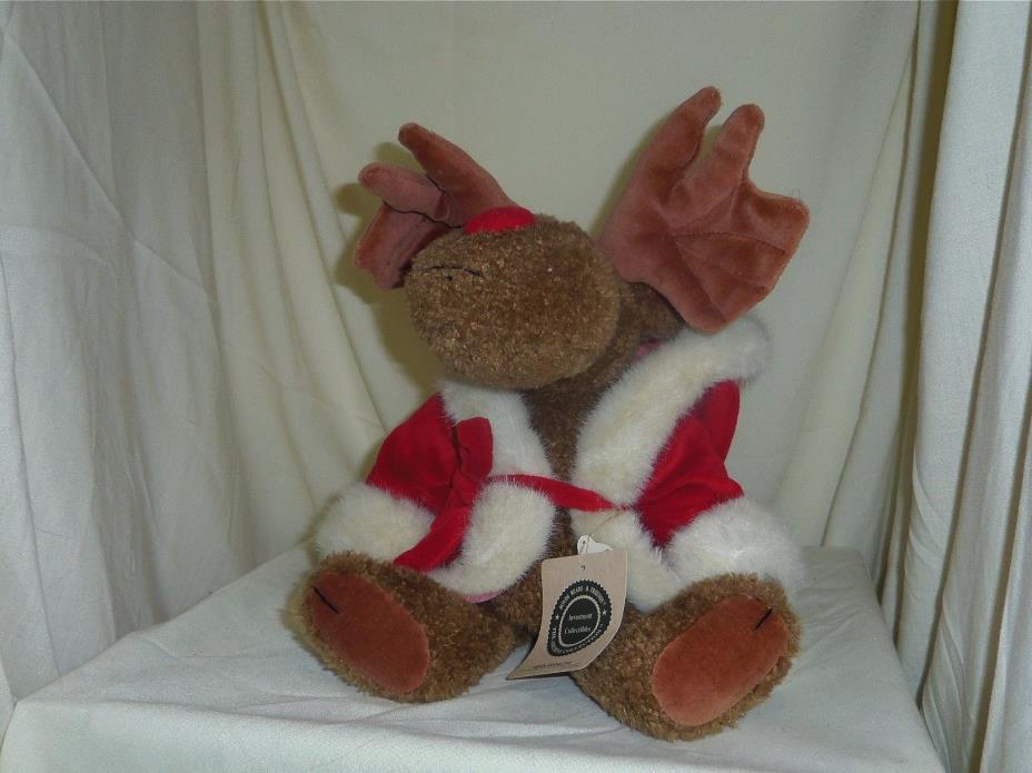 Irwin Mooseltoe 2001 Boyds Bears 14in plush Santa Christmas Moose 917296