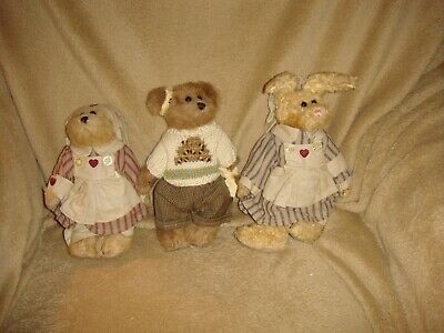 Boyds Bears 1998 Plush Bailey Edmund & Emily Spring 1998 Set