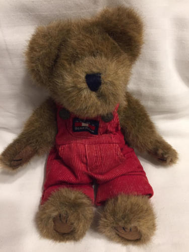 BOYDS BEAR Plush KYLE BERRIMAN #917401 Poseable Retired Red Overalls Excellent