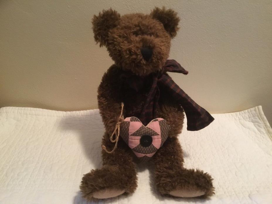 Boyds Bear Burke P. Bear Brown with heart w/tag - unique