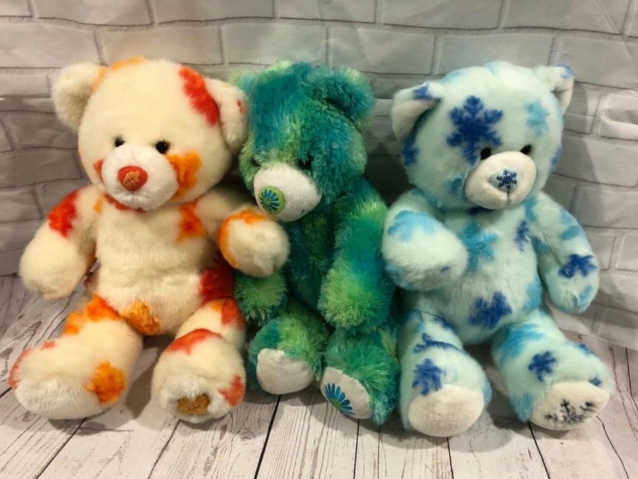 BUILD A BEAR Set of 3 Seasons Bears Fall, Winter, and Spring Teddy Bears