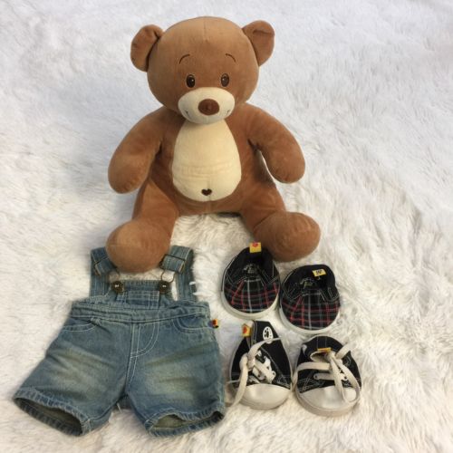 Build A Bear Workshop Teddy Bear Plush Bear Brown & Tan/2 Pair Shoes/1 Outfit