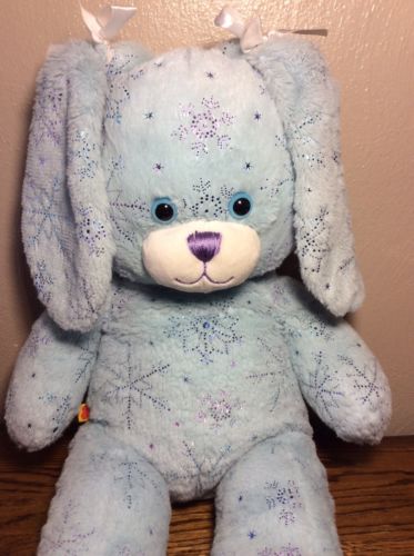 Build A Bear Bunny Rabbit Sparkle Snowflake Blue Purple Plush Stuffed Animal 17