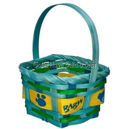 Build a Bear Green & Yellow Woven Easter Basket Teddy Accessory NWT