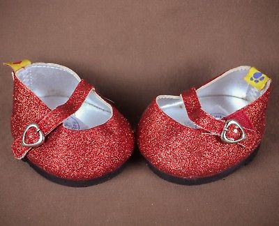 Build-a-Bear * Red sparkle shoes * for plush doll * Valentine Dorothy Wizard Oz