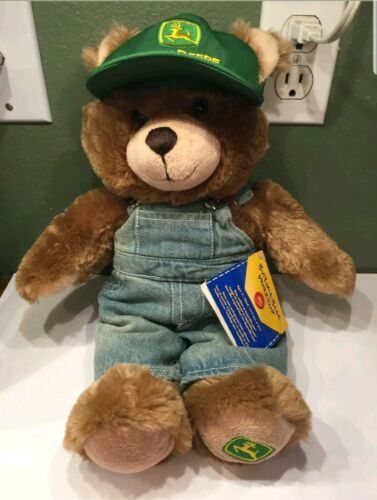 Build-A-Bear John Deere Limited Edition Plush Bear in Overalls, with Cap
