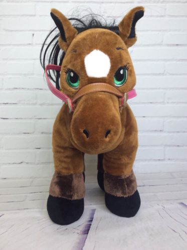 Build A Bear Horses & Hearts Bay Thoroughbred Brown Stuffed Animal Plush Saddle
