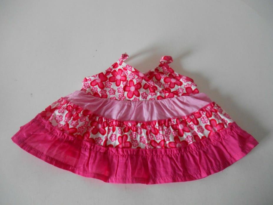 BUILD A BEAR RED PINK WHITE COTTON FLOWER SUMMER DRESS TEDDY CLOTHES