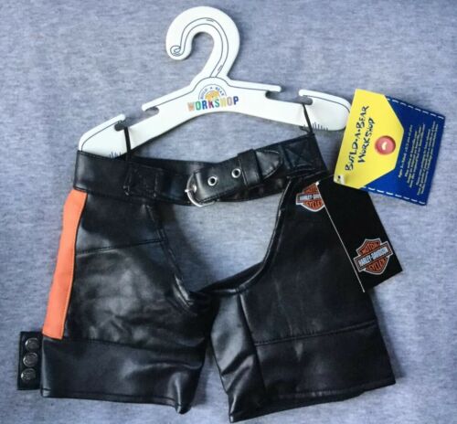 Build A Bear Teddy Sized Faux Leather Harley Davidson Chaps Pants NEW with tags
