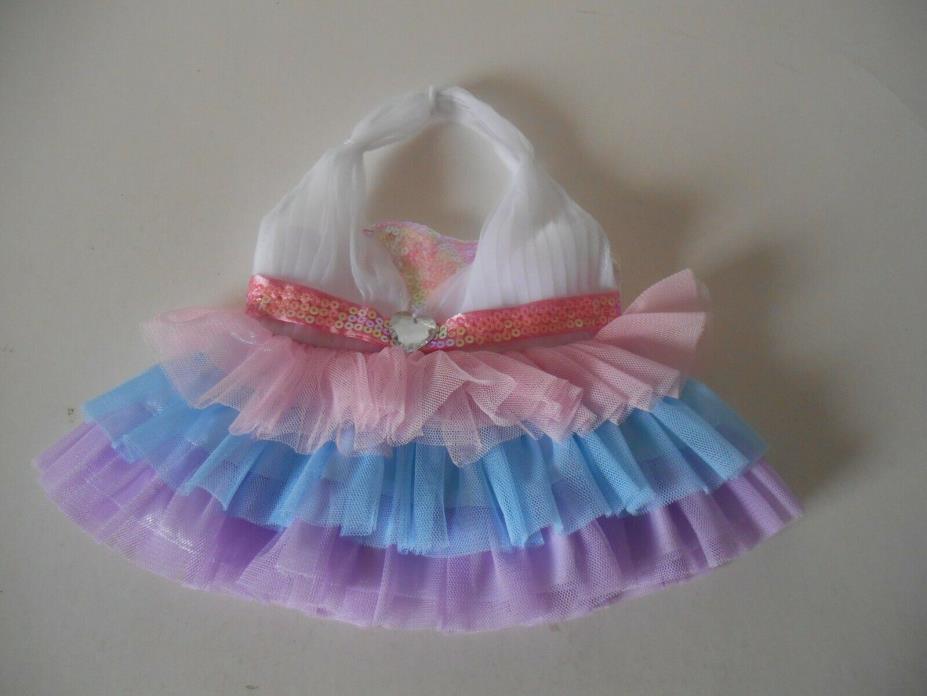 BUILD A BEAR WHITE PINK BLUE LAVENDER TULLE SUMMER DRESS TEDDY CLOTHES