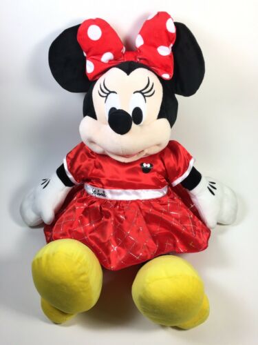Build A Bear Disney Minnie Mouse Plush Stuffed Red Satin Party Dress 2016