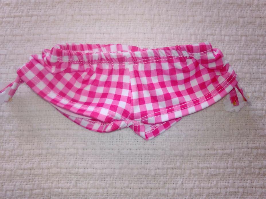 Fuchsia Pink Gingham Daisy Bikini Bottom Replacement BABW Build A Bear Workshop