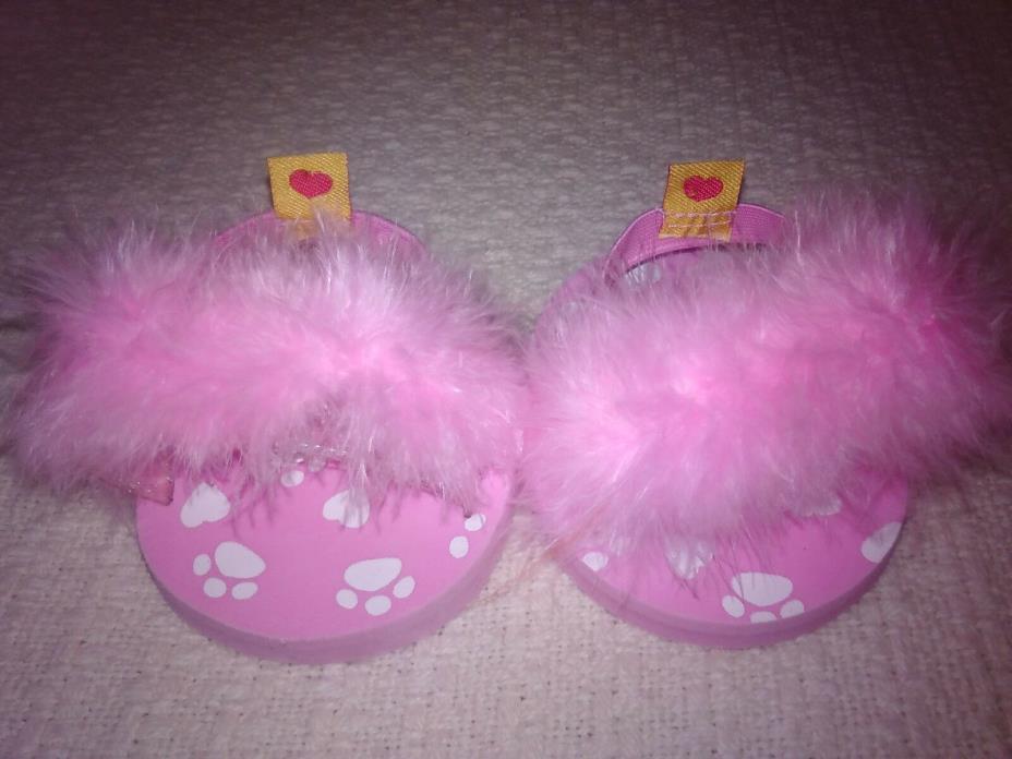 Pink Marabou Feather Slippers Sandals Build A Bear Workshop BABW