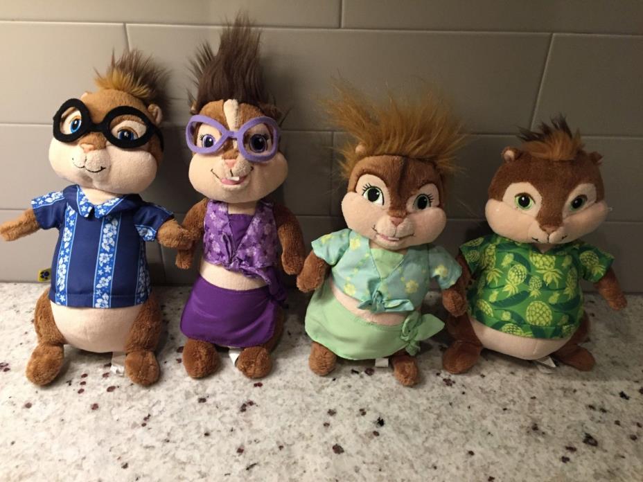 Build a Bear Alvin & The Chipmunks Plush Simon Theodore Eleanor Jeanette Lot 4