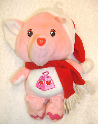 Care Bear Pink Lotsa Heart Christmas Santa Elephant Plush Stuffed Animal Doll