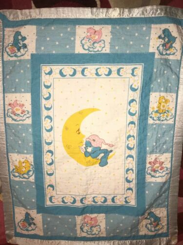 Precious Care Bear Vintage 1984 Blanket Sweet Dreams Satin Trim 33
