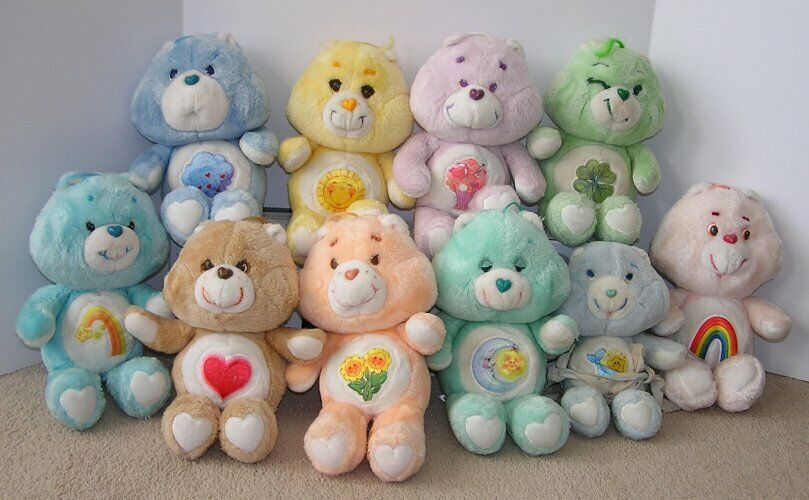 10 Vintage Kenner Care Bears Stuffed Animal Plush Toy Lot w/ Grumpy & Share Bear