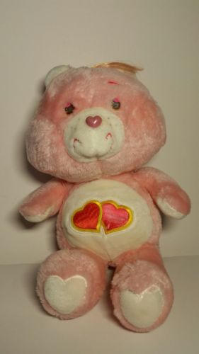 Kenner Love-a-Lot Love a Lot Bear Care Bear Vintage 1983 pink two hearts plush