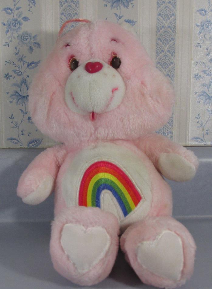 Vintage Care Bears Stuffed Plush Pink 1983 Cheer Bear By Kenner 13 Inch
