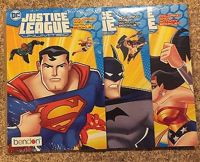Justice League Coloring and Activity Booklet Set of 3 New Batman Superman