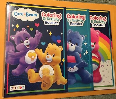 Care Bears Coloring and Activity Booklet Set of 3 New Cheer Bear Funshine Bear