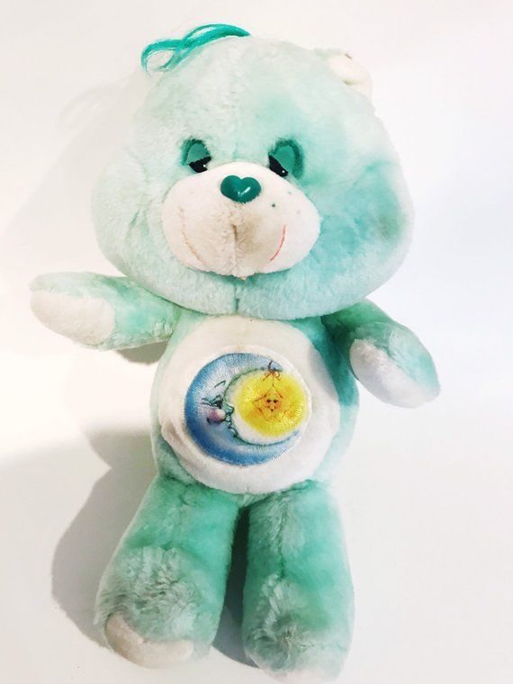 Vintage Care Bear 1980's 80s Bedtime Care Bear Stuff Teddy Bears Toy Moon & Sun