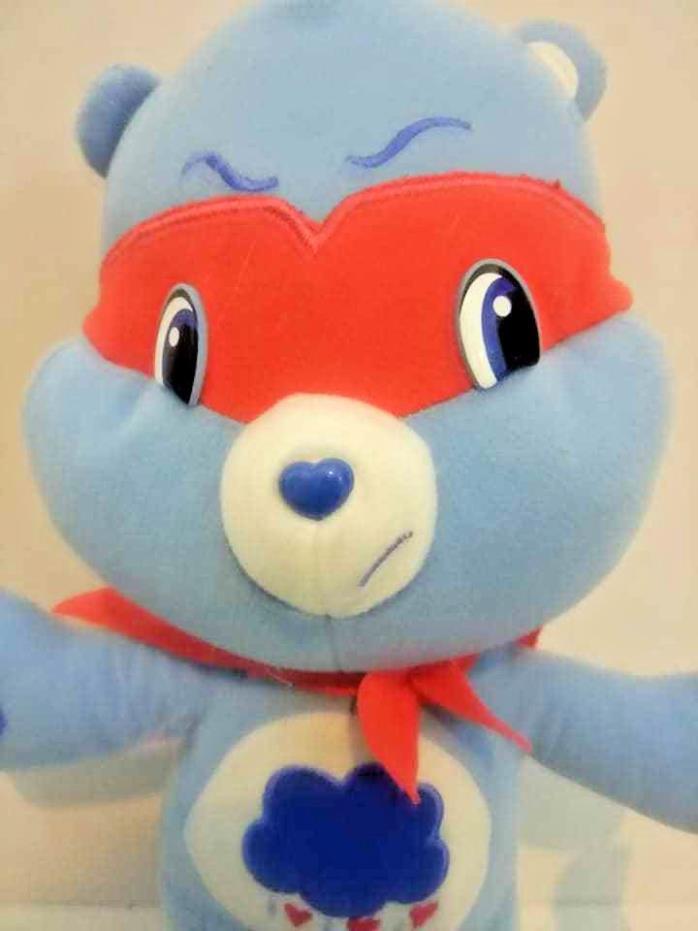 2009 Care Bears Grumpy Bear w/Mask and Cape Plush Nanco 8