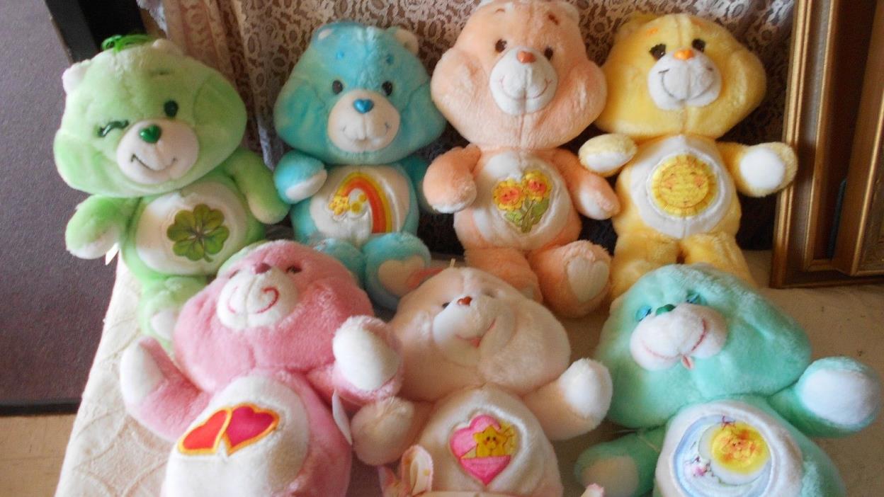 KENNER  ORIGINAL CARE BEARS ENCLUDING BABY HUGS LOT OF 7  ALL 1980'S