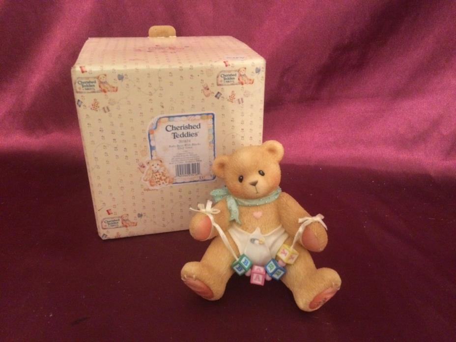 Cherished teddies  Baby Bear With Blocks Shelf Sitter 203874 - S
