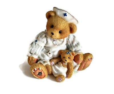 Vintage Enesco Cherished Teddies Nurse Laura Bear Figurine Collectible Friends