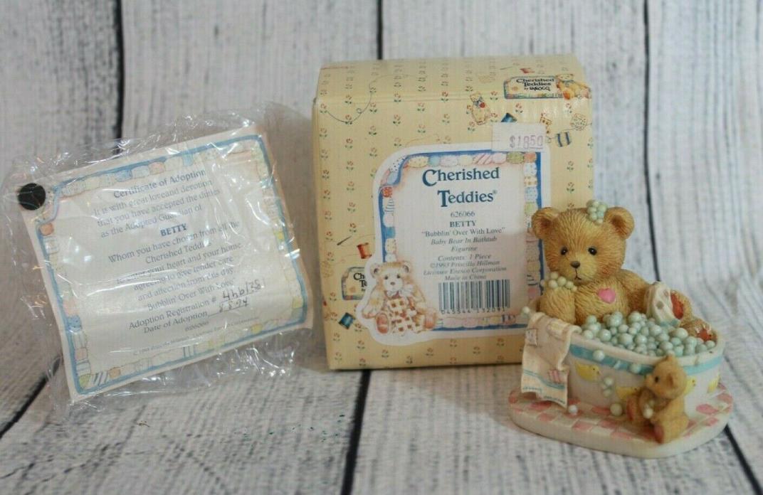 Cherished Teddies Betty Bubblin' Over With Love #626066 Vintage 1993 Figurine
