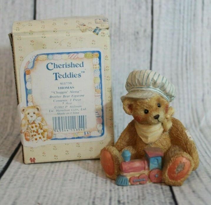 Cherished Teddies Thomas Chuggin' Along #911739 Vintage 1992 Figurine